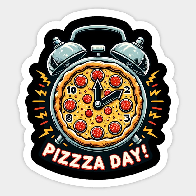 Funny Pizza Day, Pizza Lover Sticker by logiamerch